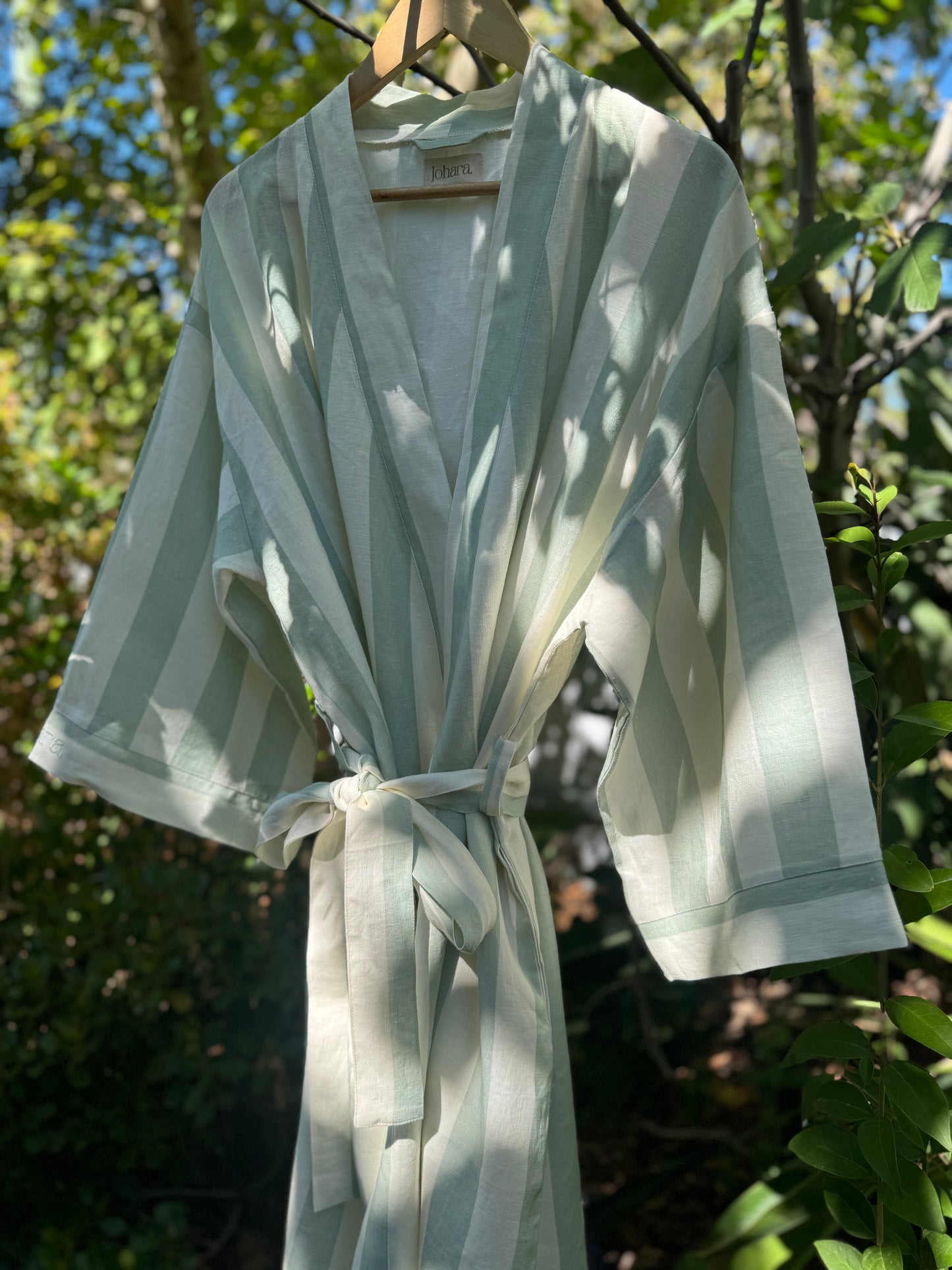 Smokey Green Stripe Robe
