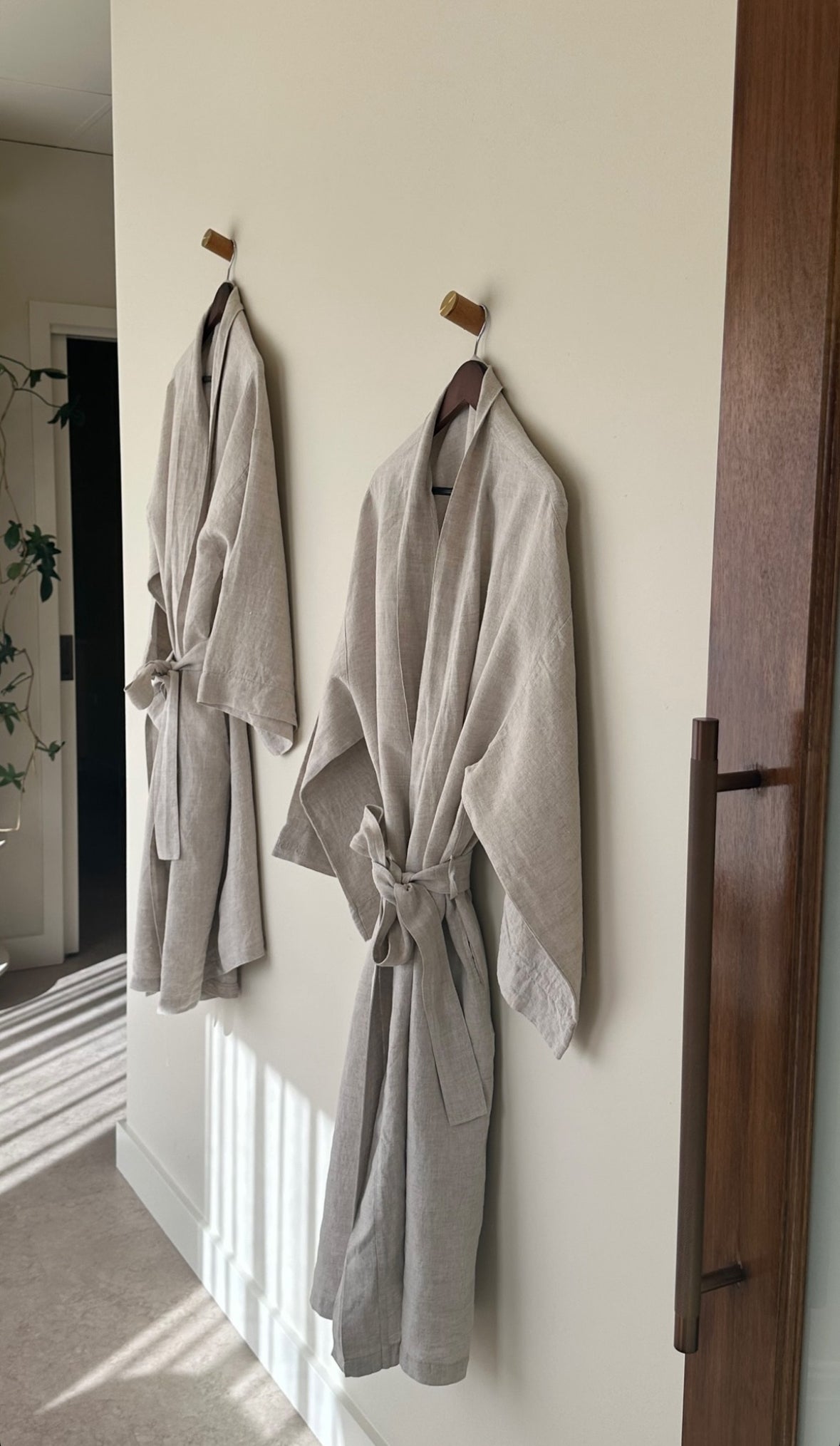 Oatmeal Linen Maxi Robe