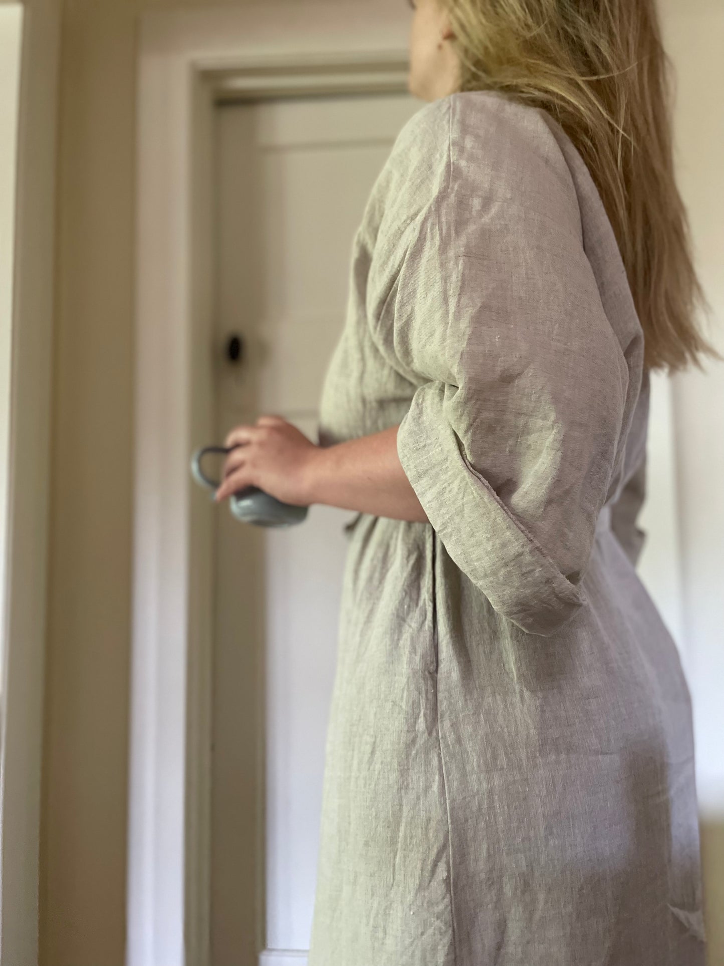 Oatmeal Linen Maxi Robe